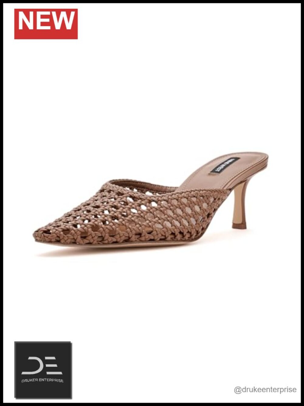 Faux Leather Square Toe Slip-On Mules with Kitten Heel